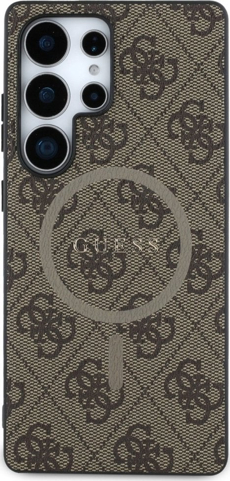 Guess Leather 4G Colored Ring Classic Logo MagSafe Case Samsung Galaxy S25 Ultra brown