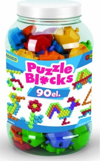 Wader Klocki puzzle słoik duży 90 szt.