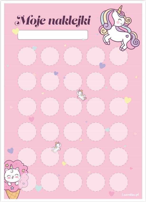 LearnHow Karty motywacyjne jednorożce 5szt