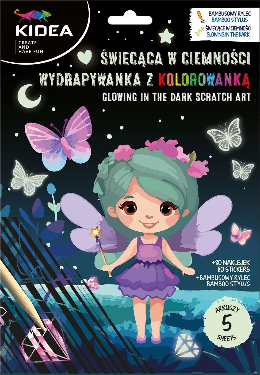 Derform WYDRAPYWANKA 180X260/5ARK MAGIC SWIEC W CIEMN KI