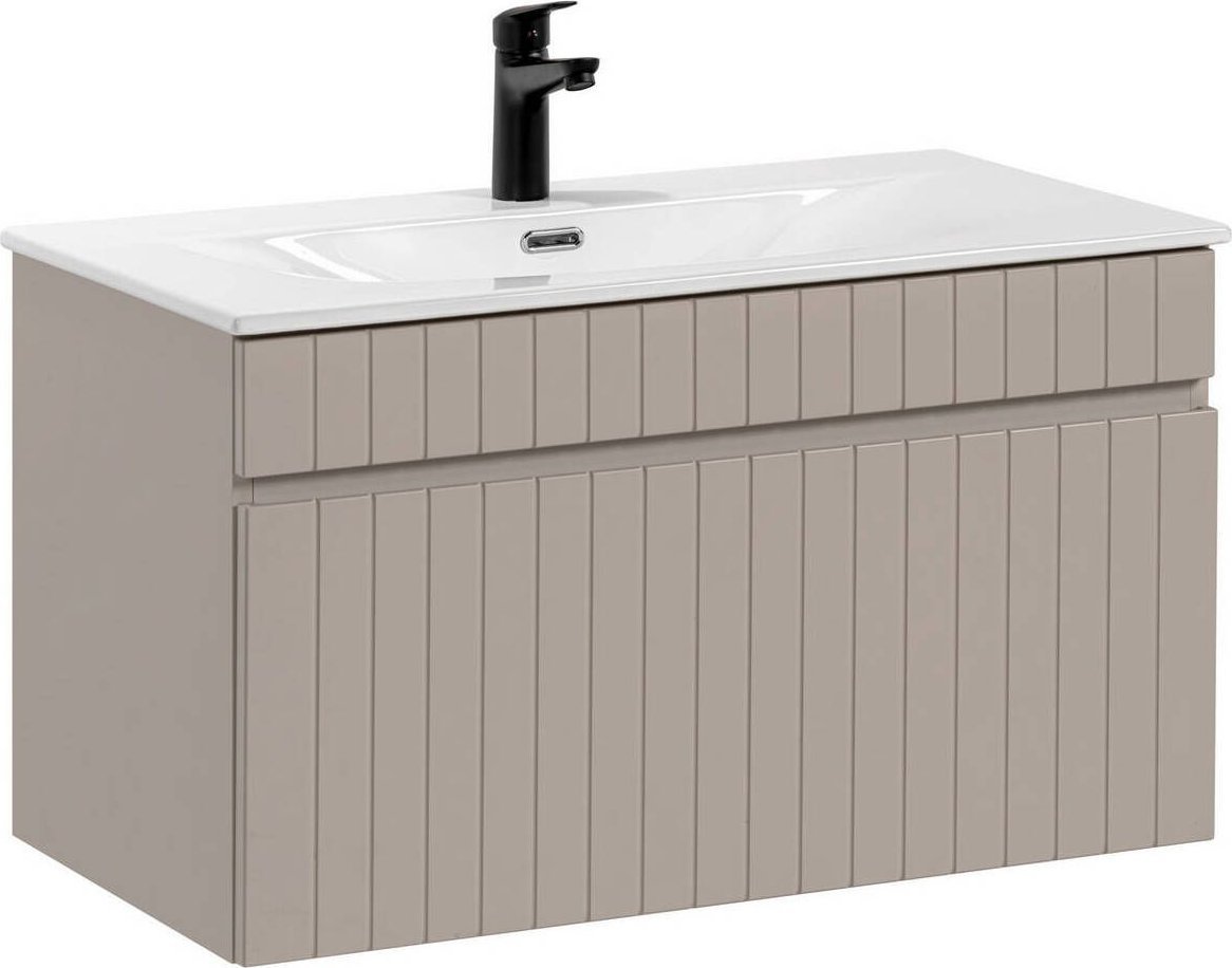 Comad Nowoczesna szafka z umywalką, Iconic, 80x46x46 cm, beżowy, mat