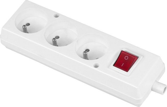 Volteo GNIAZDO POTRÓJNE + WYŁĄCZNIK 16A 250V ROZBIERALNE Z/U BIAŁE