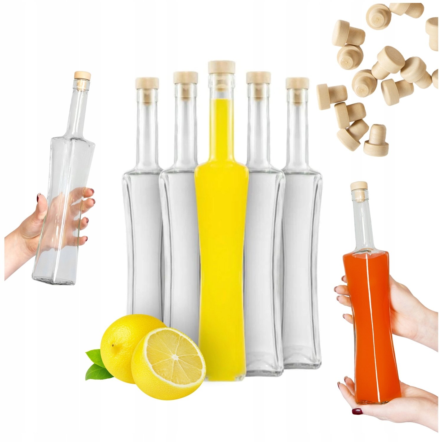 20x BUTELKI szklane MAGNUM QUADRA 500ml na nalewki bimber wino sok 0,5l