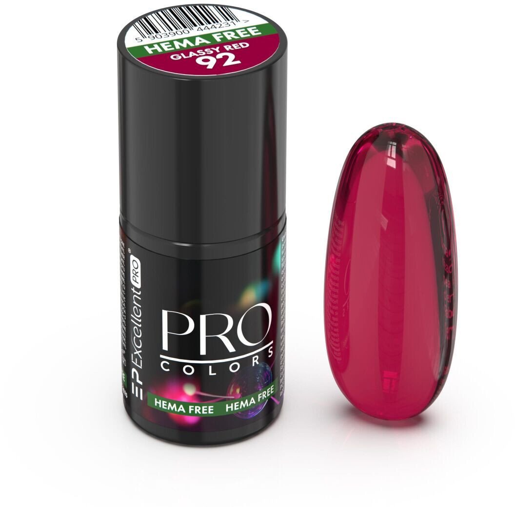 EXCELLENT PRO_Pro Colors lakier hybrydowy 92 Glassy Red 7g