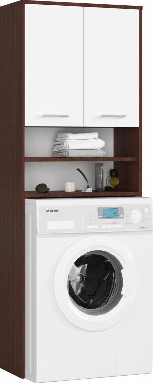 Fabryka Mebli Akord SŁUPEK REGAŁ ŁAZIENKOWY FIN NAD PRALKĘ WENGE / BIAŁY