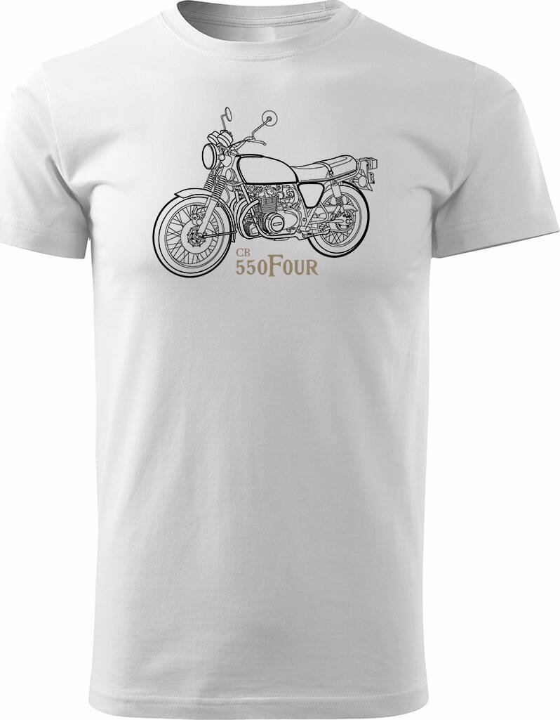 Topslang Koszulka z motocyklem na motor Honda 550 Four legend męska biała REGULAR L
