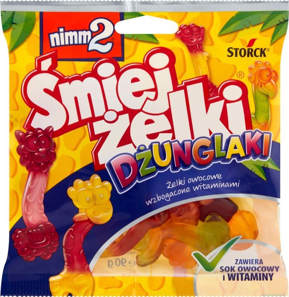 Nimm2 nimm2 Śmiejżelki Dżunglaki Żelki owocowe wzbogacone witaminami 90 g