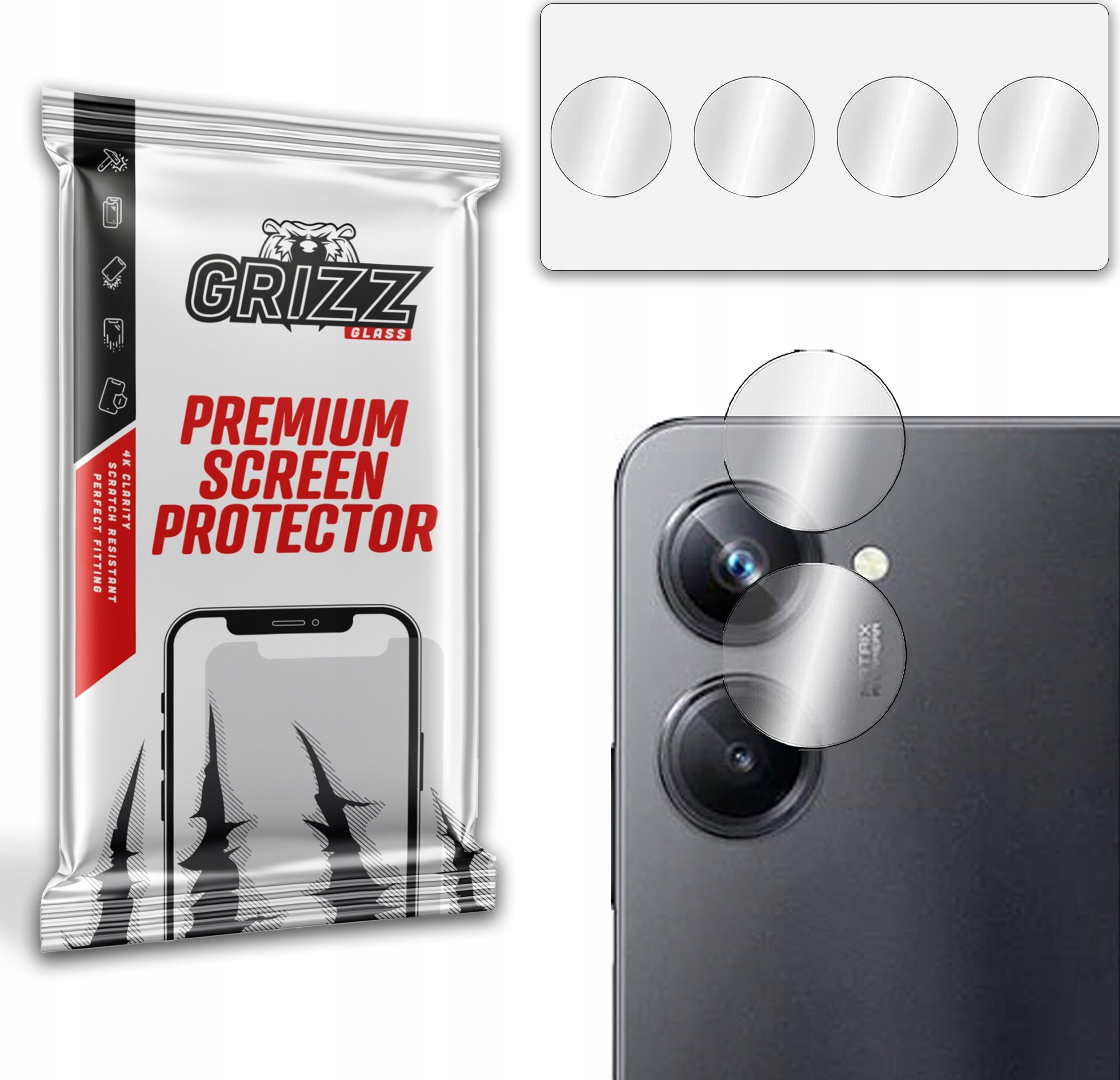 GrizzGlass Szkło hybrydowe Grizz na aparat Realme 10 Pro