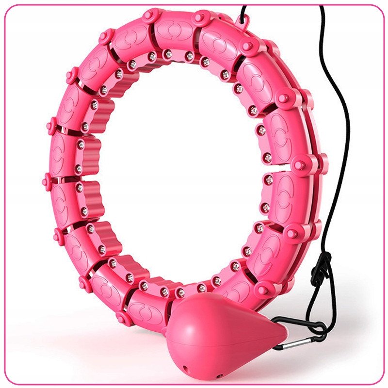 QIKtech Hula hop z obciążeniem odchudzające koło z wypustkami masażer obciążnik (różowe)