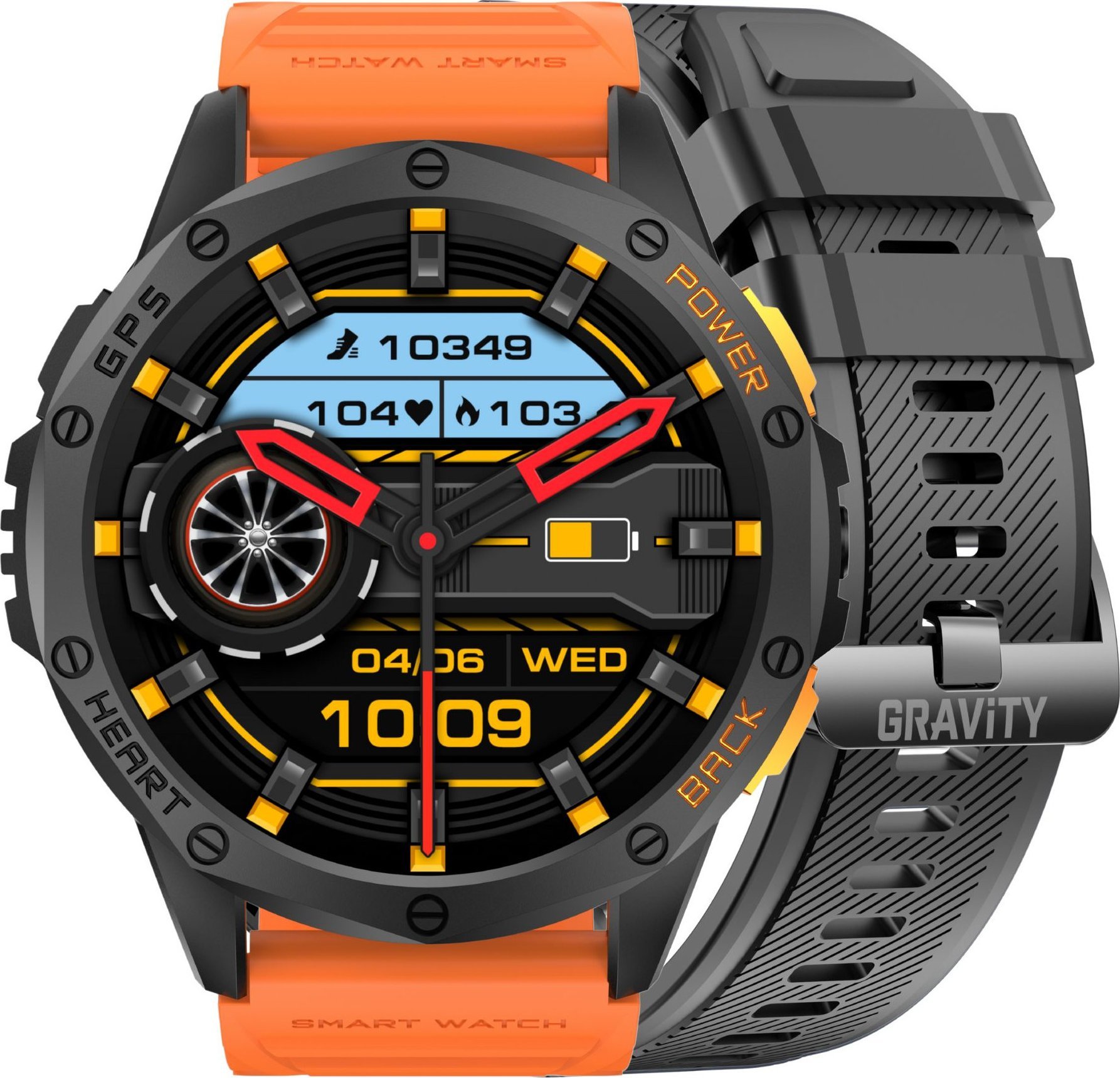 Zegarek męski SMARTWATCH GRAVITY GT24-3 BK/BK/OG