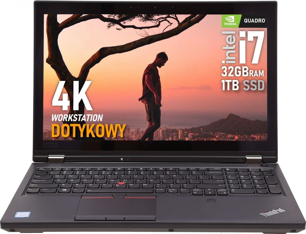 Thinkpad P52 i7-8850H 32GB 1TB Dotyk 3840x2160px IPS Quadro M1200 W11