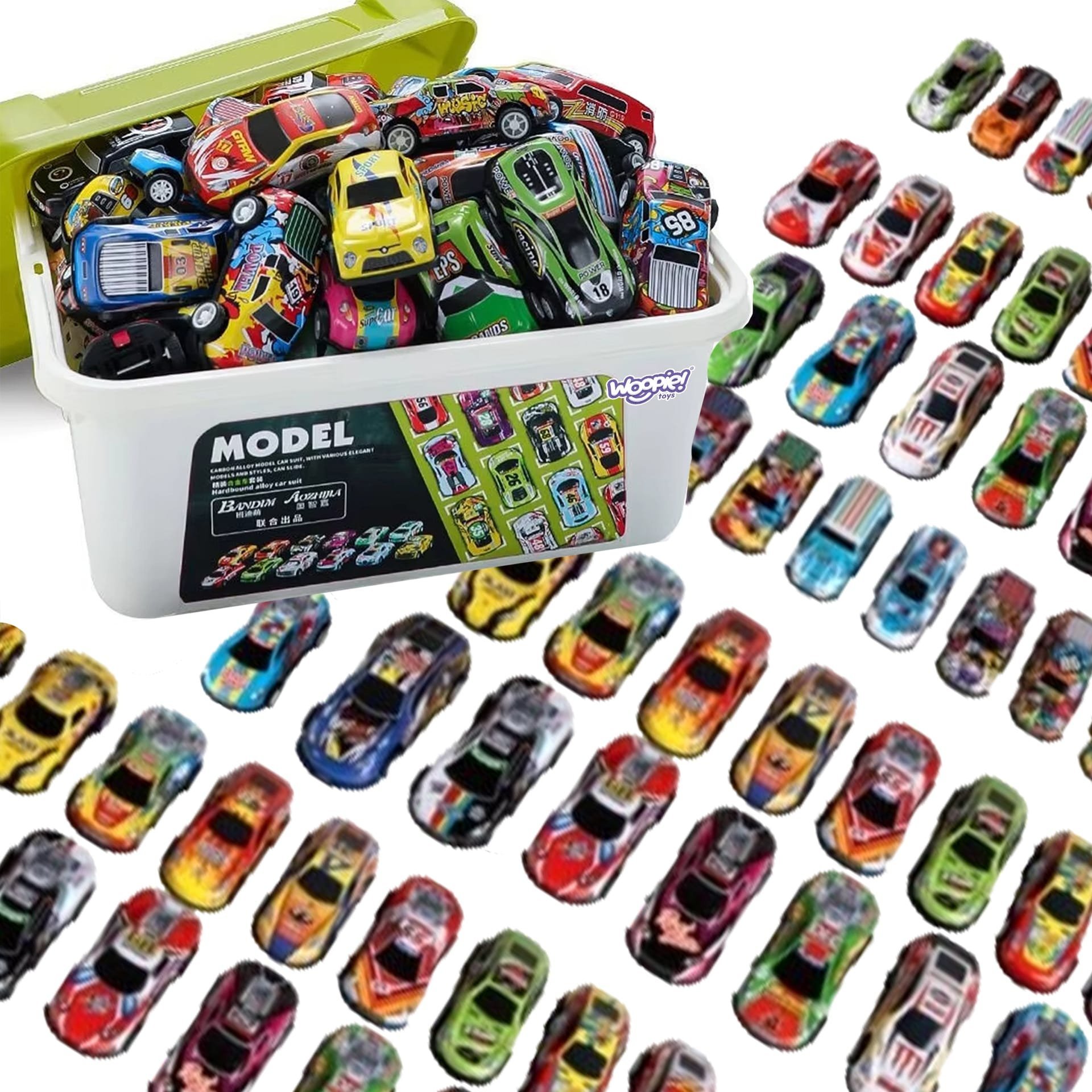 Woopie WOOPIE Zestaw Aut Wyścigowych Autka w Pudełku 50 el. + Mapka