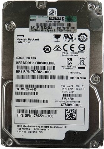 Dysk HP HDD 600gb 3,5 INCH 15Krpm LFF
