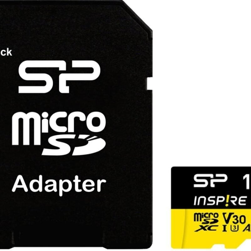 Karta Silicon Power Memory card with adapter | Inspire | 128 GB | microSDXC | Flash memory class C10, UHS-I U3, V30, A2