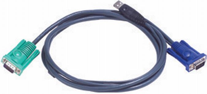 Aten Kable KVM, 2m, Czarny (AKCATEKKV0031)