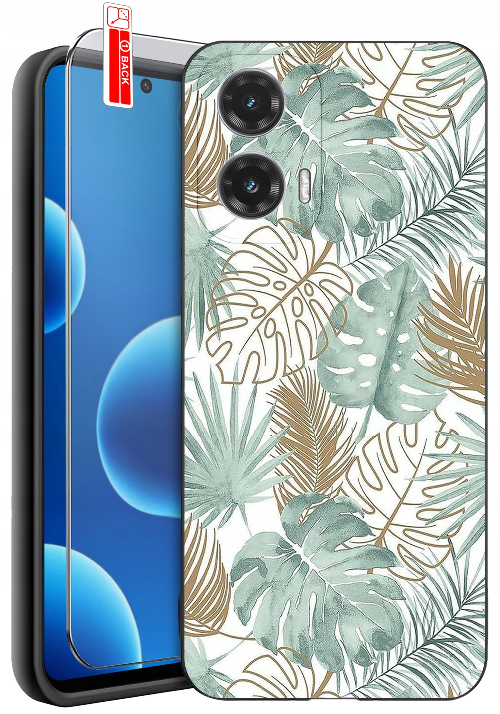 ETUI do Motorola Moto G45 5G | WZORY | SILIKONOWE MATT CASE + SZKŁO 9H