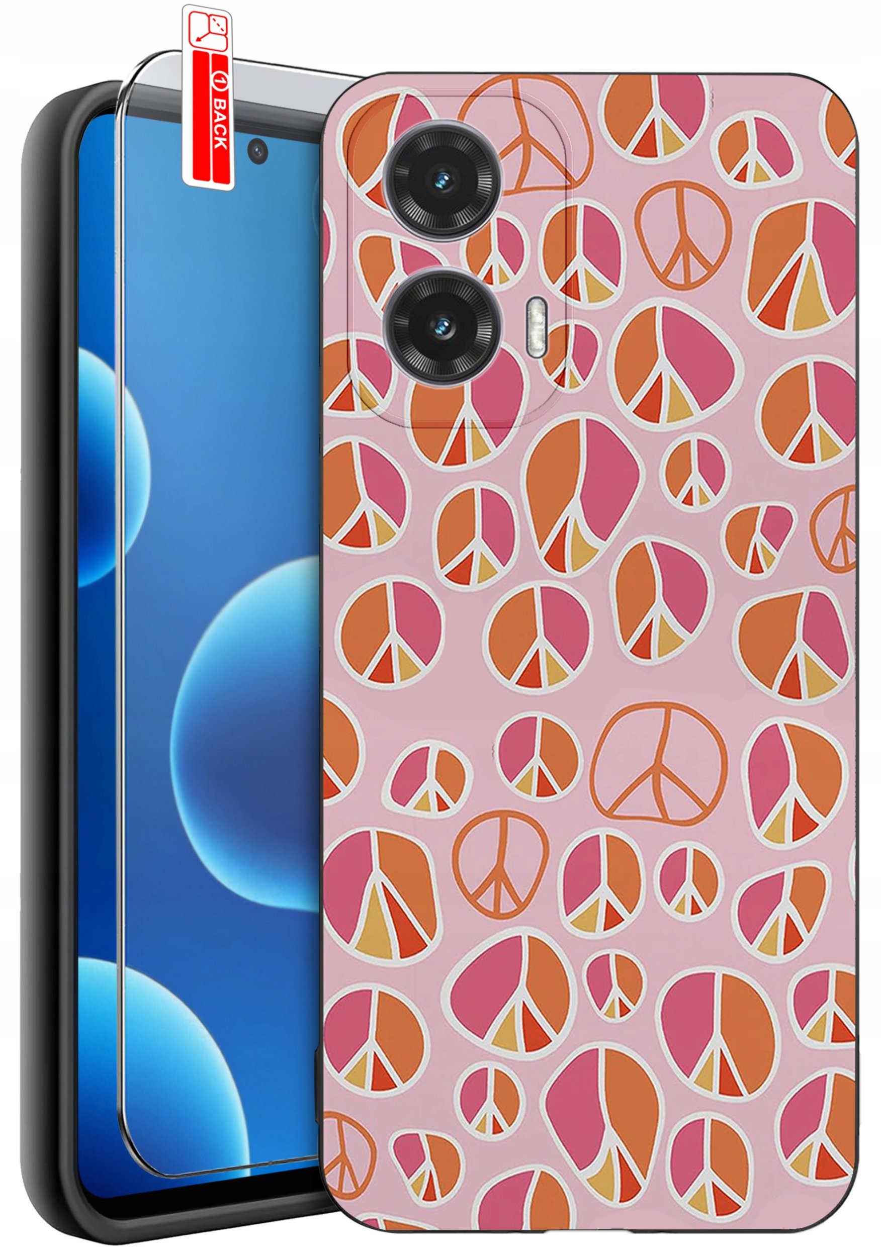 ETUI do Motorola Moto G45 5G | WZORY | SILIKONOWE MATT CASE + SZKŁO 9H