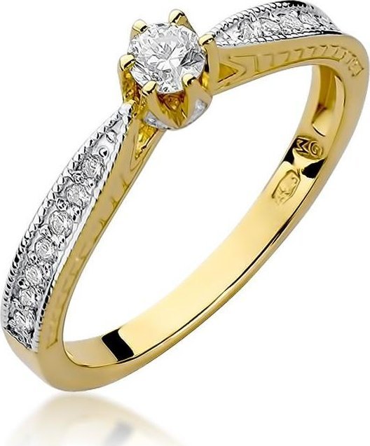 Best Diamonds złoty pierścionek z brylantem 0.30ct 19