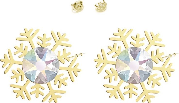 Radziszewska Jewellery Kolczyki Pozłacane Śnieżynki sztyfty Boże Narodzenie