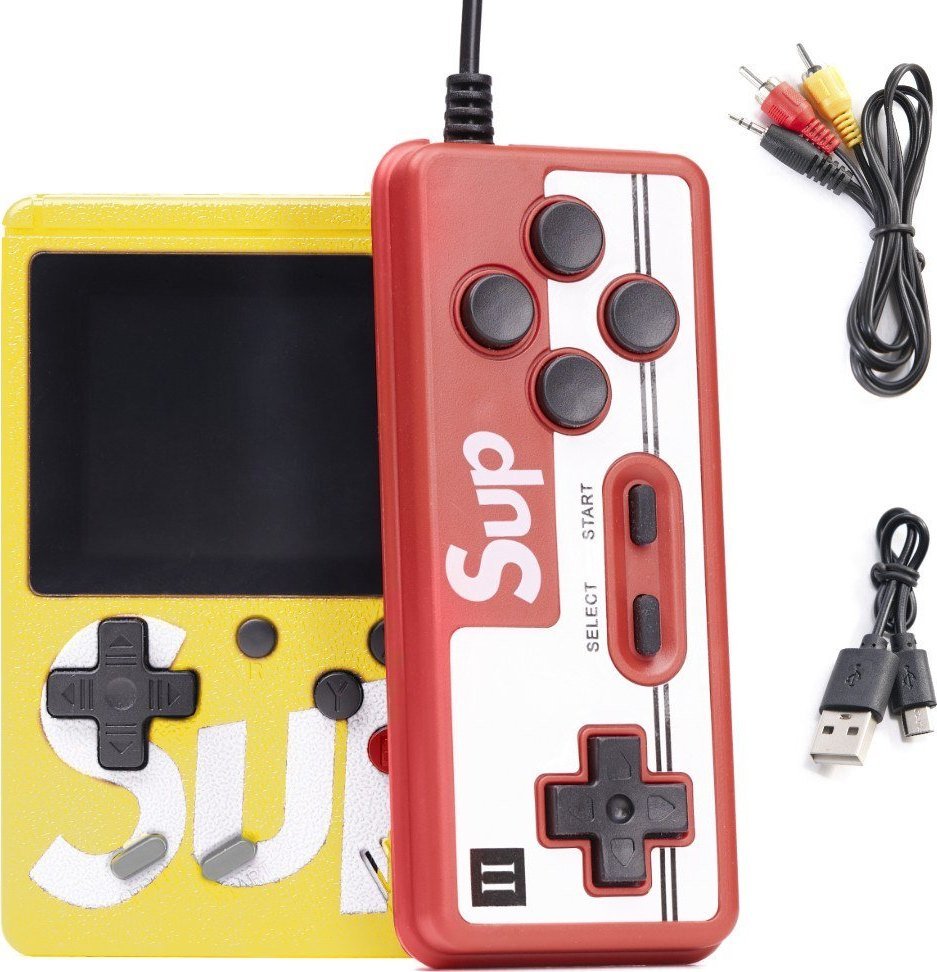 Kontext Konsola przenośna mini do gier retro pad żółta