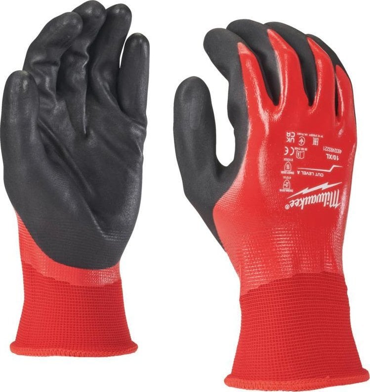 Milwaukee MILWAUKEE RĘKAWICE POWLEKANE NITRYLEM M/8 ODPORNE NA PRZECIĘCIA POZIOM-A