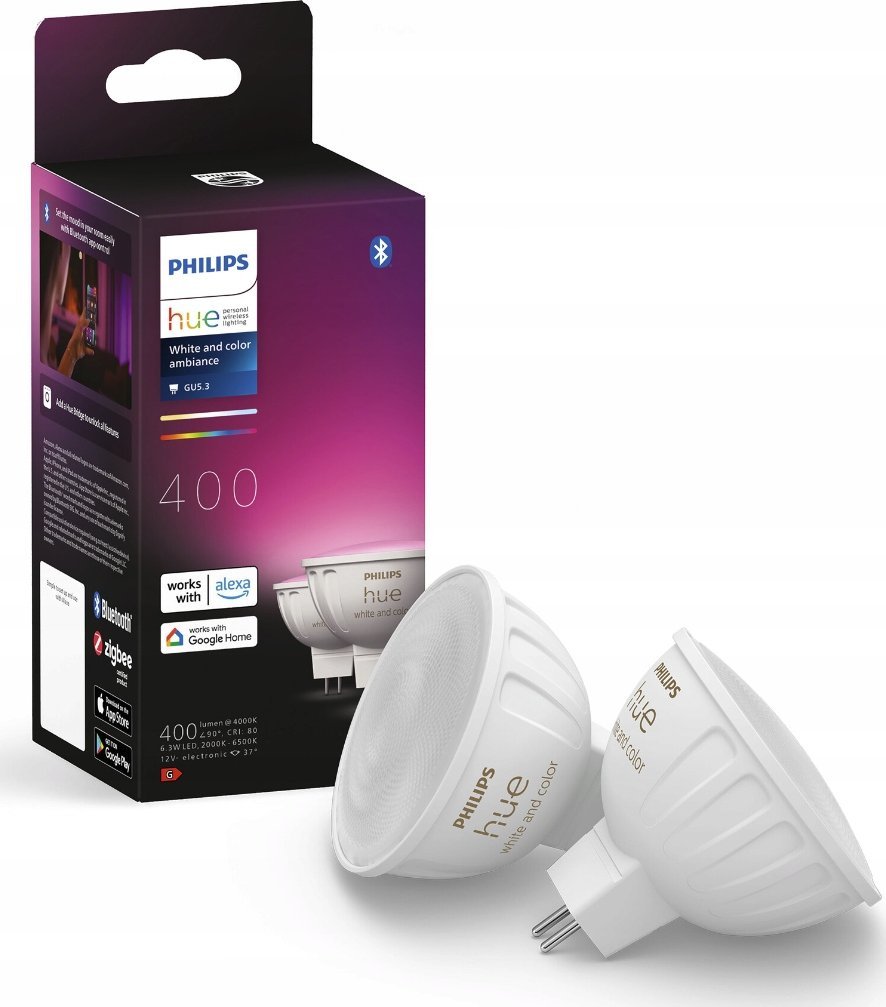 Philips Philips Hue LED Lampe MR16 2pack Set 400lm White Color Amb.