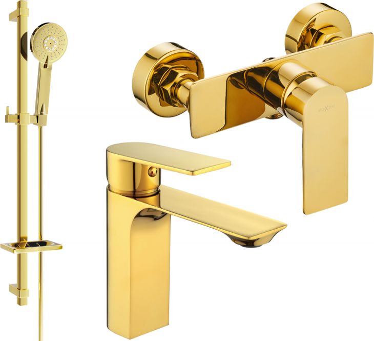 Mexen Mexen Alexa DQ40 zestaw prysznicowy, złoty - 71204DQ40-50