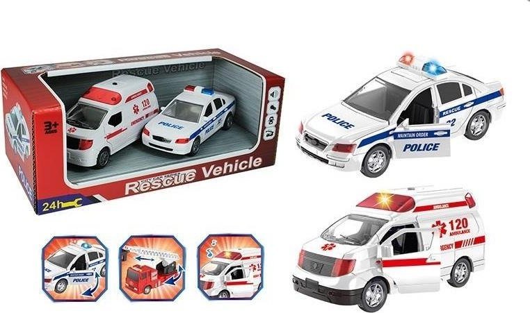 Zestaw aut miejskich - policja i ambulans