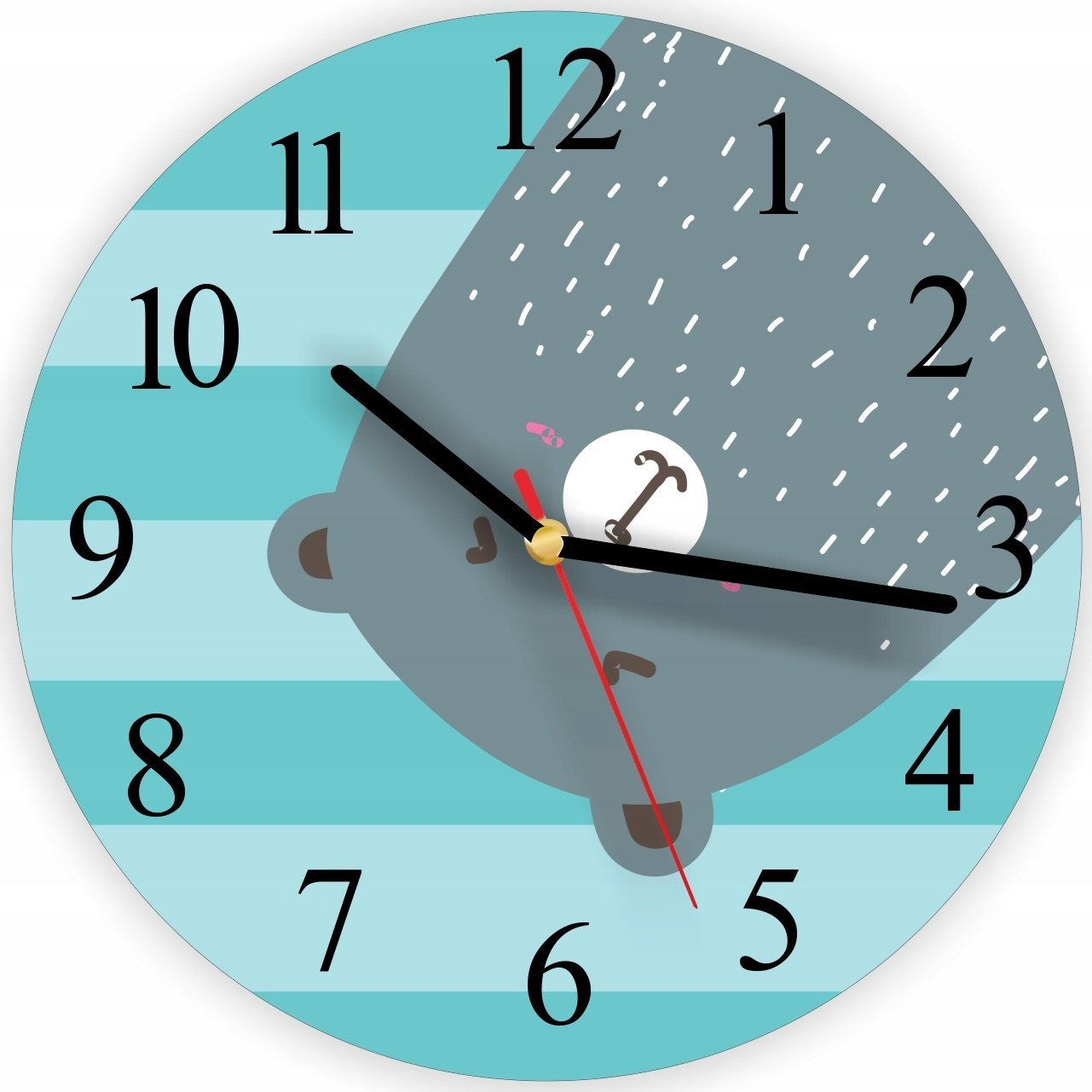 naSciane Zegar dla dzieci miś styl skandynawski zając