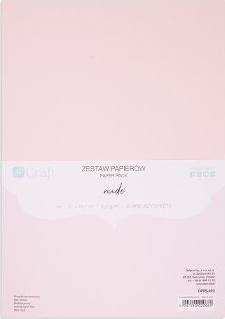 ZESTAW PAPIERÓW 220G - NUDE, A4, 20 ARK.