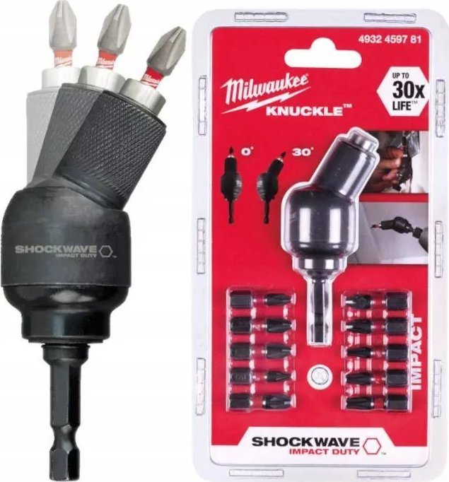 Milwaukee 10X UDAROWA NASADKA KĄTOWA Z BITAMI