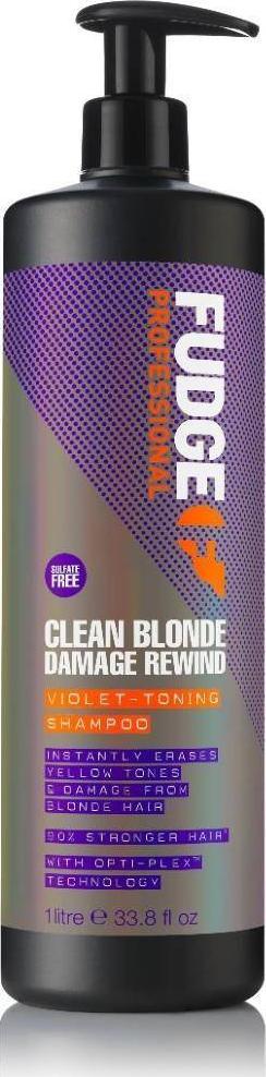 Fudge FUDGE_Clean Blonde Damage Rewind Violet-Toning Shampoo regenerujący i tonujący szampon do włosów blond 1L