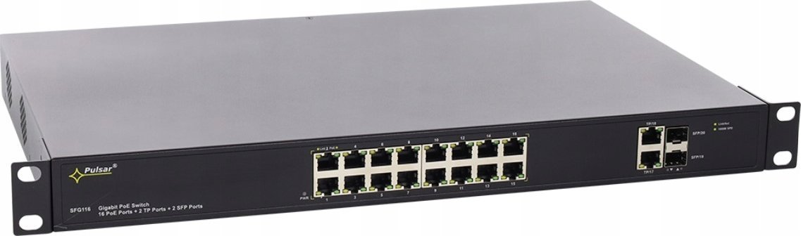 Switch Pulsar SFG116 Switch PoE 16-portowy do 16 kamer