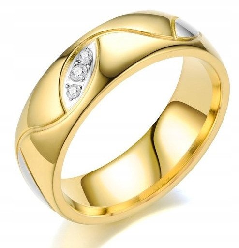 PIĘKNA PIERŚCIONEK OBRĄCZKA CYRKONIE 316L r.17