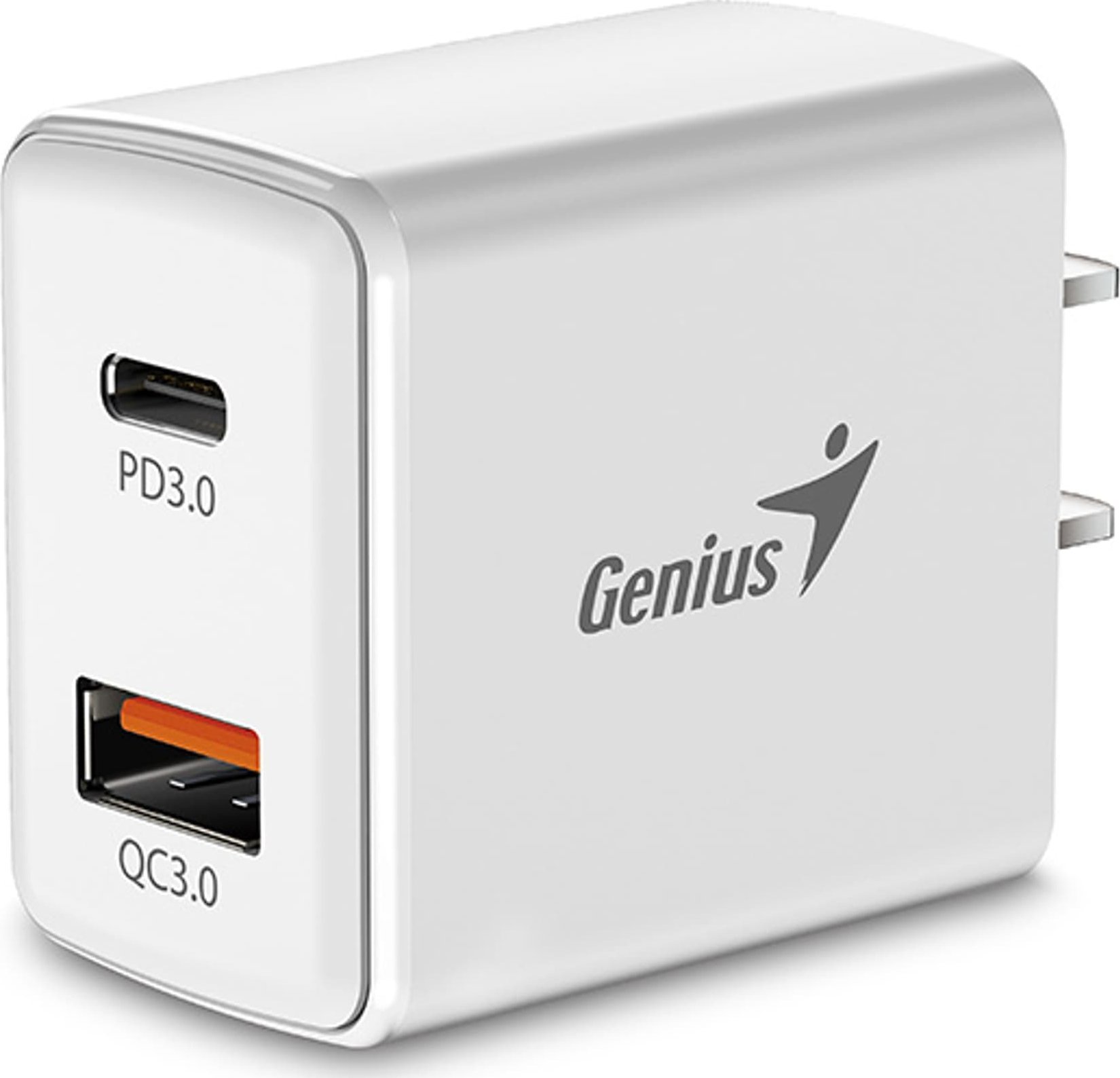 Ładowarka Genius GENIUS nabíječka PD-20AC, 20W, rychlé nabíjení, USB-C PD3.0, USB-A QC3.0, bílá