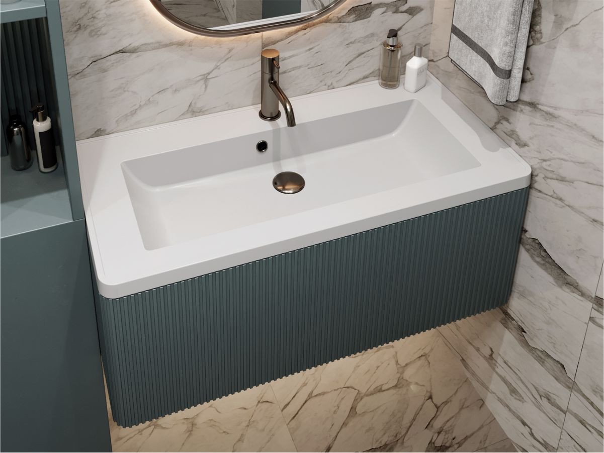 Umywalka nablatowa MIRAGGIO TRES 90*43*13 Połysk Biała 0001542