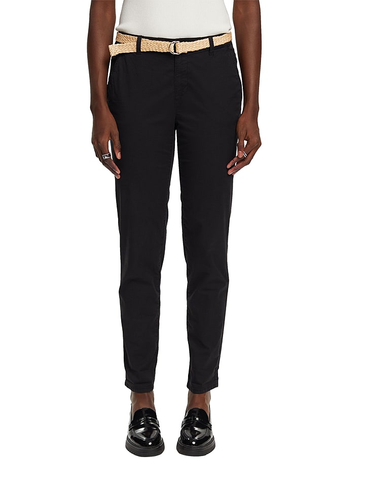 ESPRIT Spodnie chino w kolorze czarnym rozmiar: 40/L32
