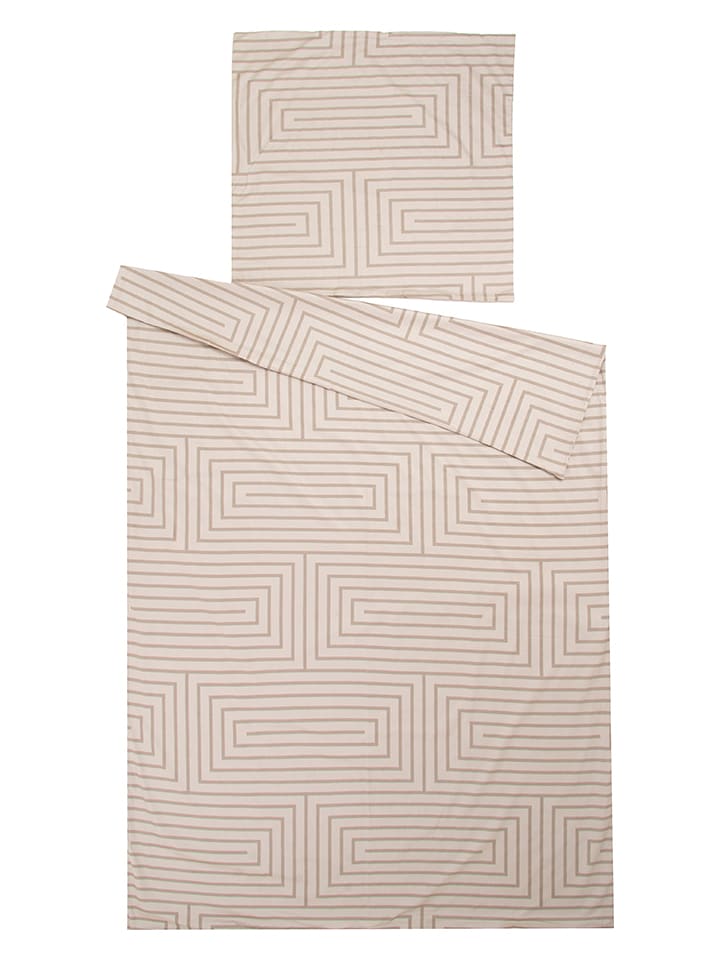 avance Komplet pościeli satynowej w kolorze beżowym rozmiar: 135x200 cm