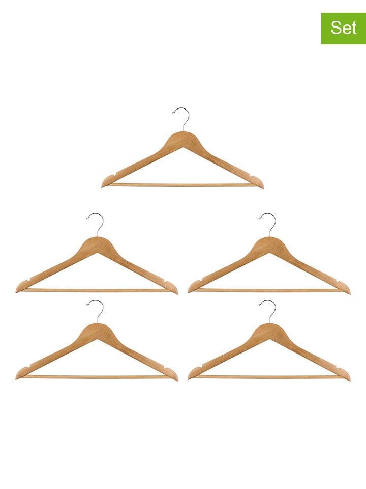 Alpina Wieszaki (5 szt.) w kolorze jasnobrązowym - 44 x 23 cm rozmiar: onesize