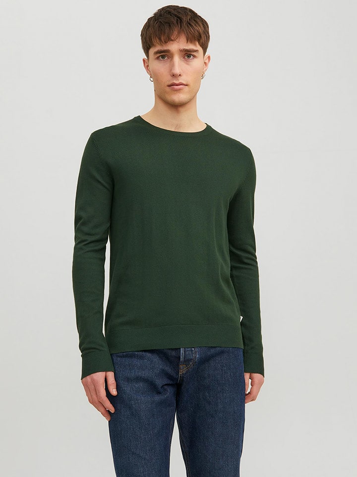 Jack & Jones Sweter "Knit" w kolorze zielonym rozmiar: L