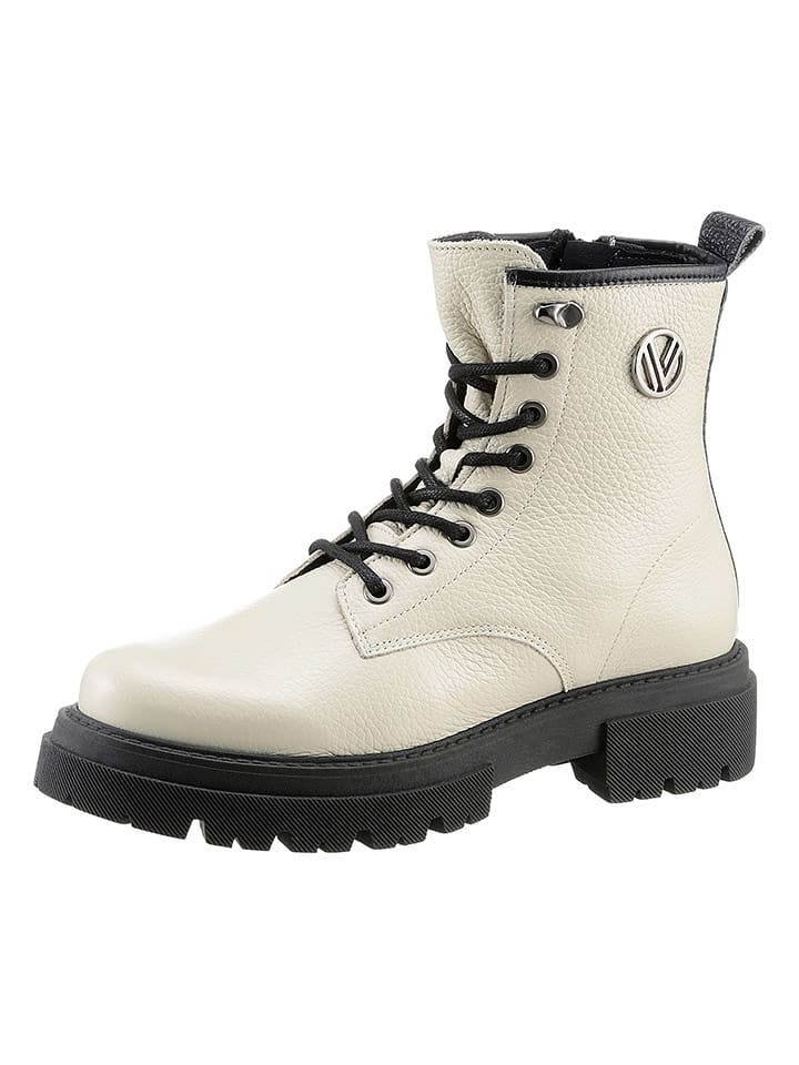 Heine Skórzane botki w kolorze białym rozmiar: 38