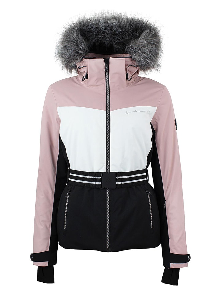 Kurtka narciarska "Almenira" w kolorze jasnoróżowo-czarno-białym