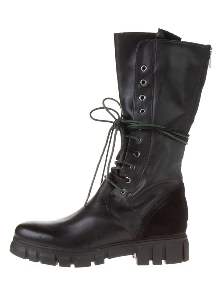 Lazamani Skórzane kozaki w kolorze czarnym rozmiar: 41