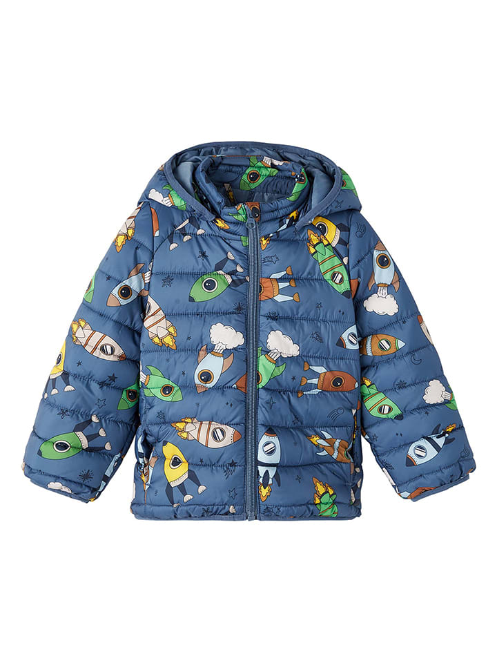 name it Kurta pikowana "Monty" w kolorze niebieskim ze wzorem rozmiar: 122