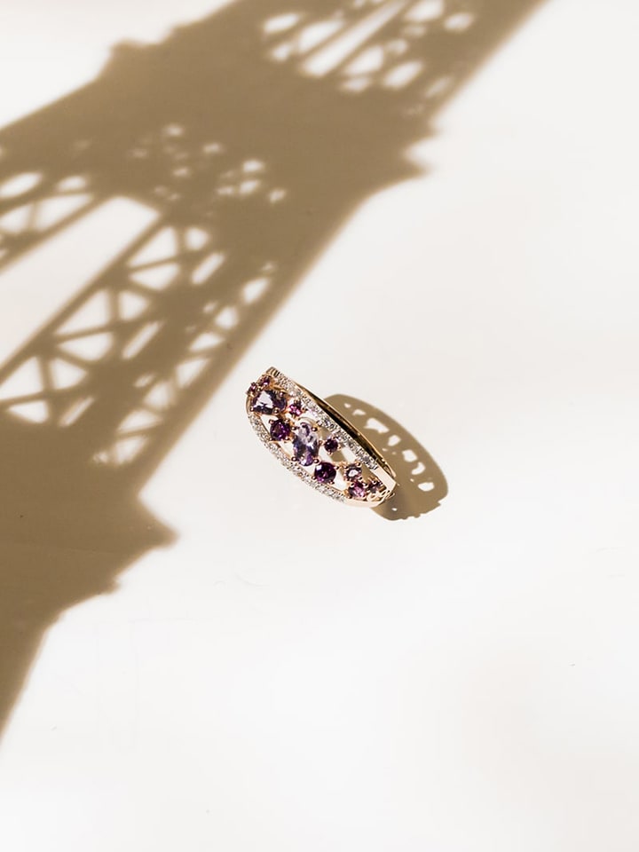 DIAMOND & CO Złoty pierścionek z diamentami rozmiar: 52