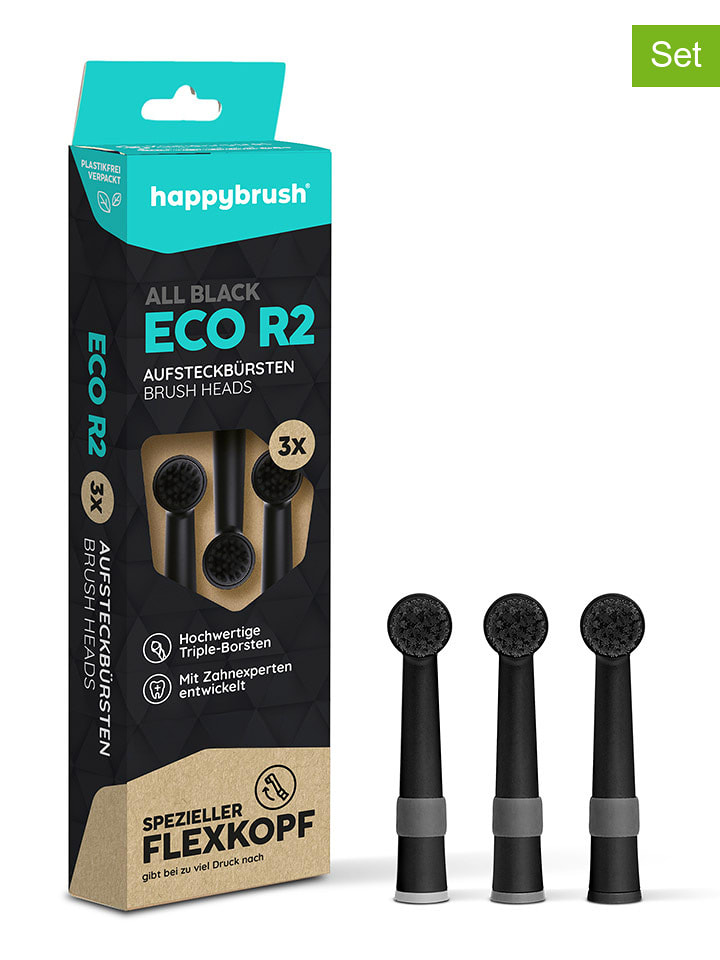 happybrush Końcówki (3 szt.) "Eco R2" do szczoteczki rozmiar: onesize