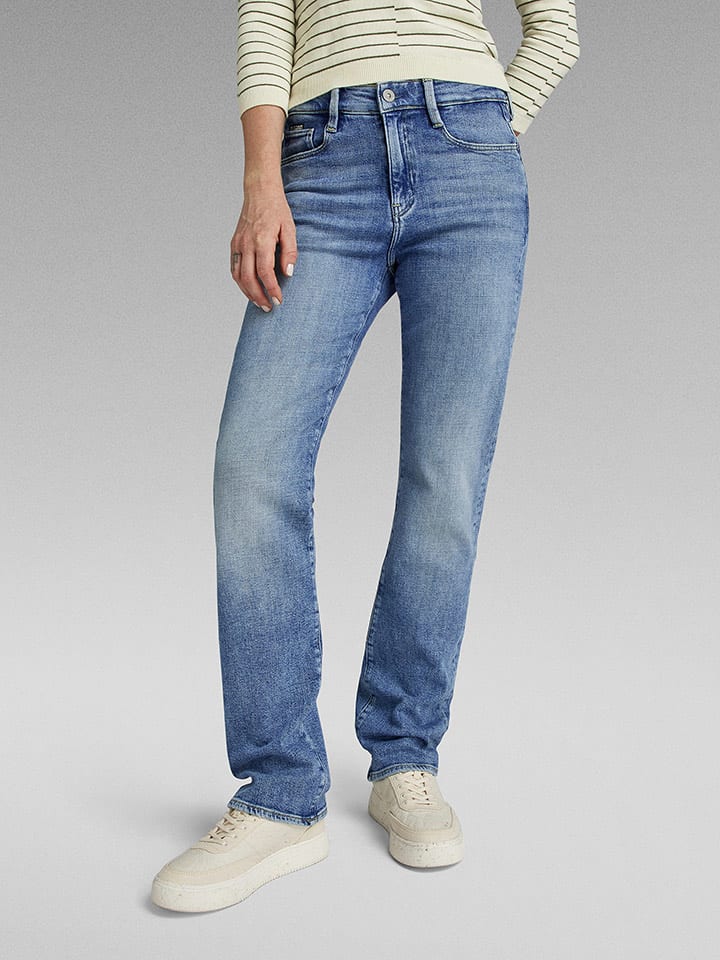 G-Star Dżinsy "Strace" - Straight fit - w kolorze niebieskim rozmiar: W24/L30