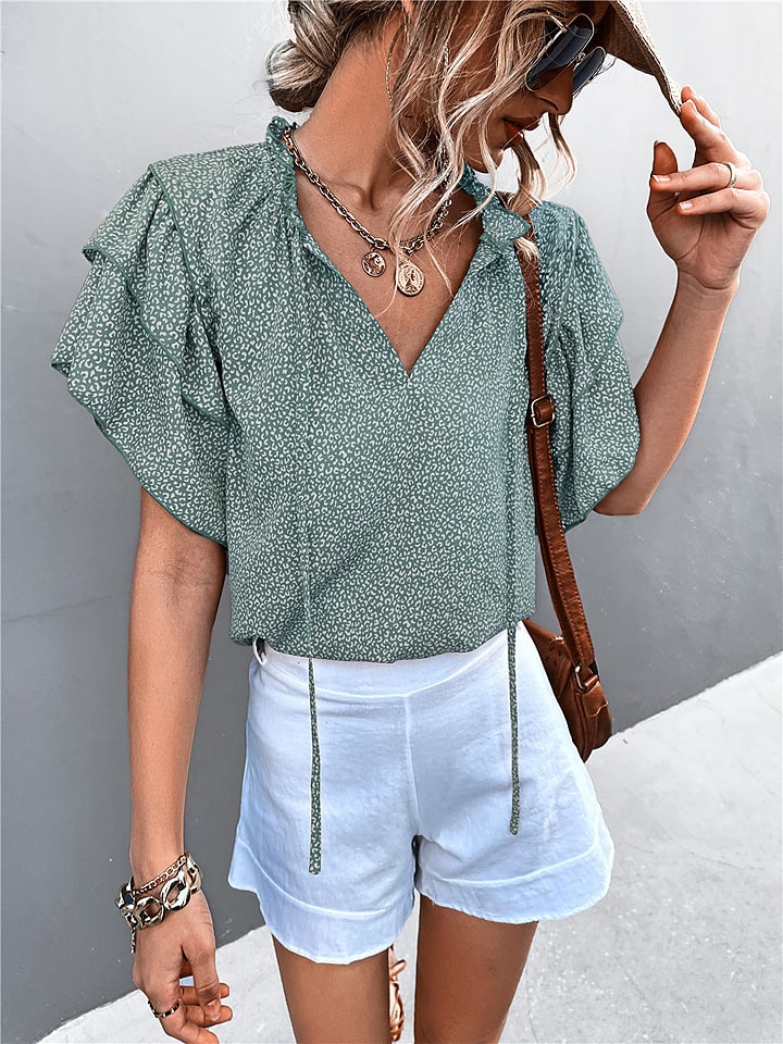 Bluzka w kolorze zielono-białym