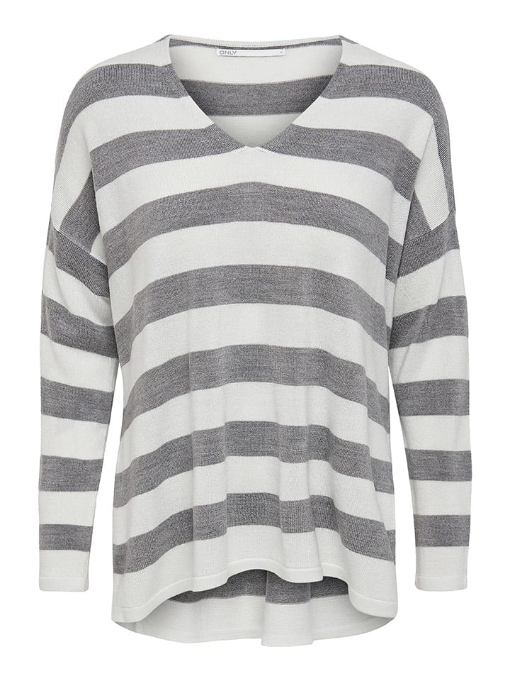 ONLY Sweter w kolorze szaro-białym rozmiar: XL