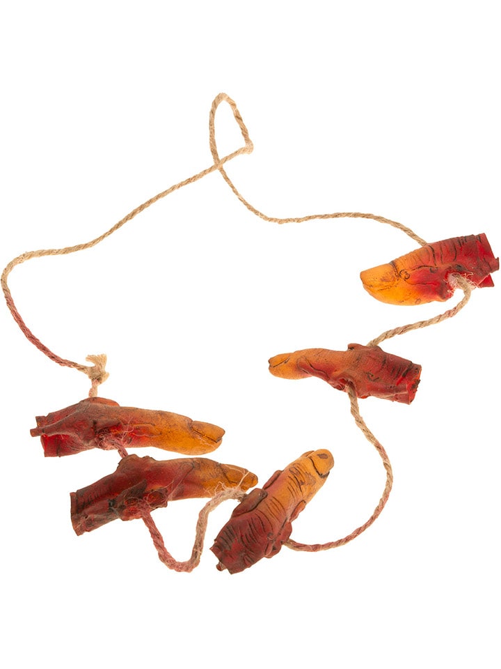 CHAKS Zawieszka dekoracyjna "Blooded Fingers" w kolorze kremowo-czerwonym - dł. 7 cm rozmiar: onesize